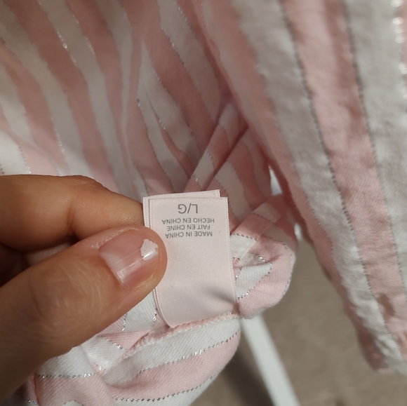 🩷 GUC Victoria's Secret Ladies Long Sleeve Button Front Nightgown, Baby Pink, L - Picture 8 of 12